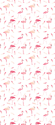 Binnenrolgordijn voor raam met print van flamingo's en hun veren