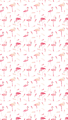 Binnenrolgordijn voor raam met print van flamingo's en hun veren