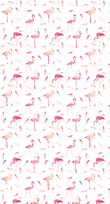 Binnenrolgordijn voor raam met print van flamingo's en hun veren