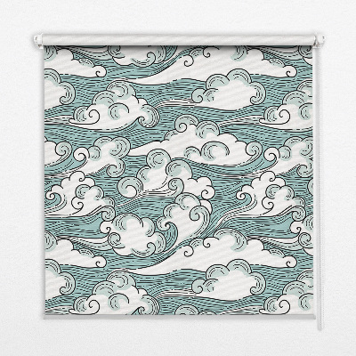 Binnenrolgordijn met print van wolken en wind