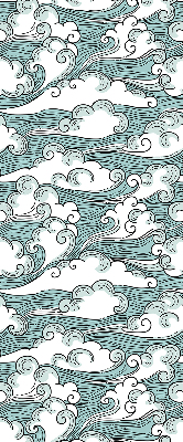 Binnenrolgordijn met print van wolken en wind