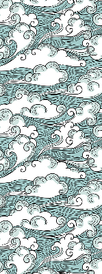 Binnenrolgordijn met print van wolken en wind