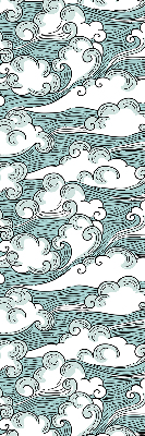 Binnenrolgordijn met print van wolken en wind