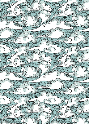 Binnenrolgordijn met print van wolken en wind