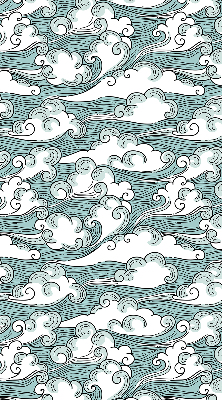 Binnenrolgordijn met print van wolken en wind