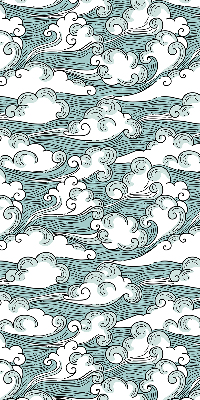 Binnenrolgordijn met print van wolken en wind