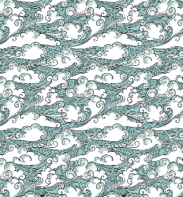 Binnenrolgordijn met print van wolken en wind