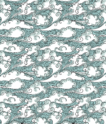 Binnenrolgordijn met print van wolken en wind