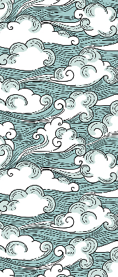 Binnenrolgordijn met print van wolken en wind