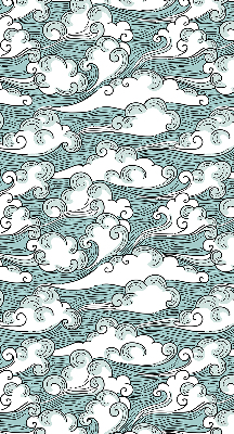 Binnenrolgordijn met print van wolken en wind