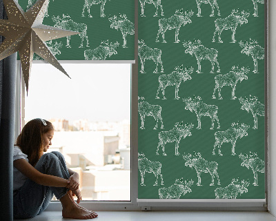 Rolgordijn voor balkondeur in de kleur groene eland
