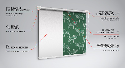 Rolgordijn voor balkondeur in de kleur groene eland