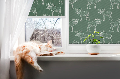 Rolgordijn voor balkondeur in de kleur groene eland