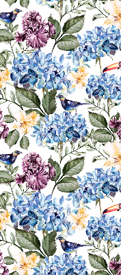 Binnenrolgordijn voor raam met toekans en bloemen
