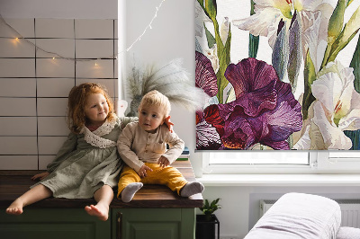 Rolgordijn voor balkondeur met kleine bloemetjes