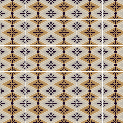 Rolgordijn voor balkondeur met bloemmotief in ruitvorm