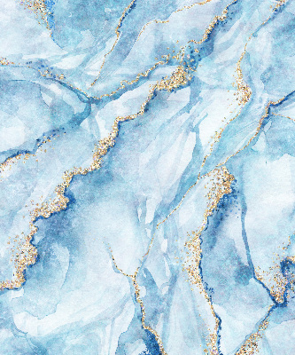 Binnengordijn in blauwe marmerkleur