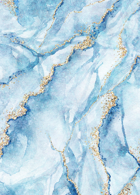 Binnengordijn in blauwe marmerkleur