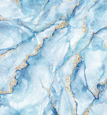 Binnengordijn in blauwe marmerkleur