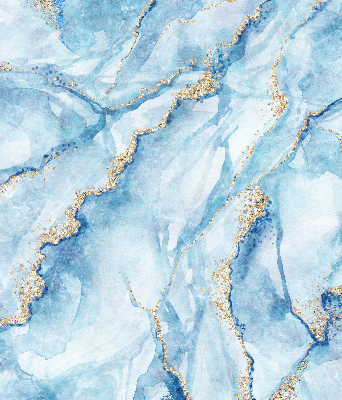 Binnengordijn in blauwe marmerkleur