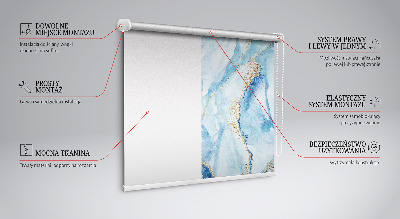 Binnengordijn in blauwe marmerkleur