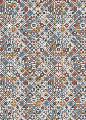 Rolgordijn voor balkondeur met decoratieve ruiten