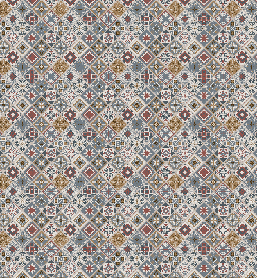 Rolgordijn voor balkondeur met decoratieve ruiten