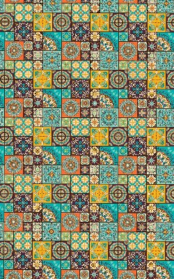 Binnenrolgordijn voor raam met kleurrijke mandala
