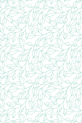 Rolgordijn voor balkondeur met turkooizen bladeren