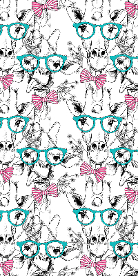 Binnengordijn met giraffenmotief en bril