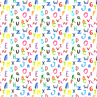Rolgordijn voor balkondeur in kleurrijke letters