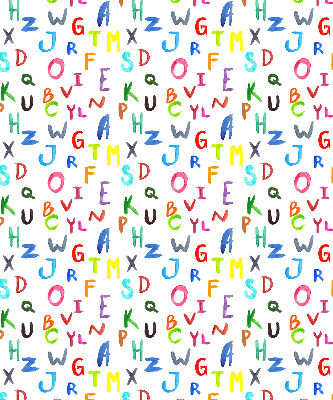 Rolgordijn voor balkondeur in kleurrijke letters
