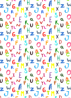 Rolgordijn voor balkondeur in kleurrijke letters