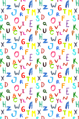 Rolgordijn voor balkondeur in kleurrijke letters