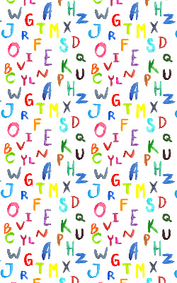 Rolgordijn voor balkondeur in kleurrijke letters