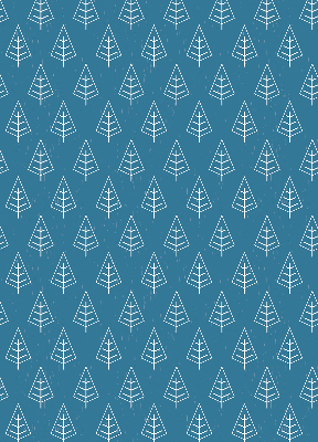 Binnengordijn met motief van bomen in de regen