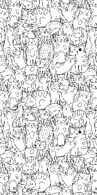 Binnenrolgordijn voor raam met getekende katten