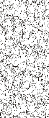 Binnenrolgordijn voor raam met getekende katten