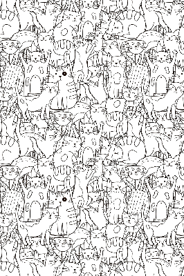 Binnenrolgordijn voor raam met getekende katten
