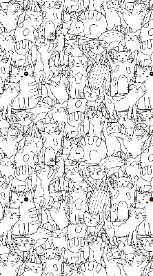 Binnenrolgordijn voor raam met getekende katten