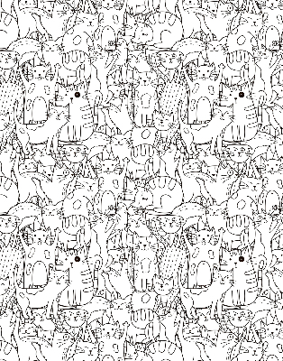 Binnenrolgordijn voor raam met getekende katten
