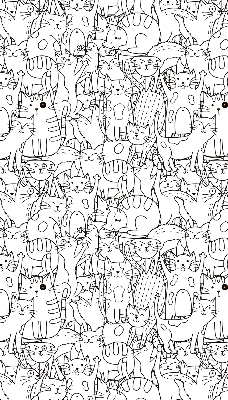 Binnenrolgordijn voor raam met getekende katten