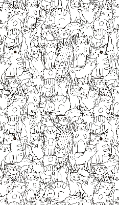 Binnenrolgordijn voor raam met getekende katten