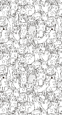 Binnenrolgordijn voor raam met getekende katten