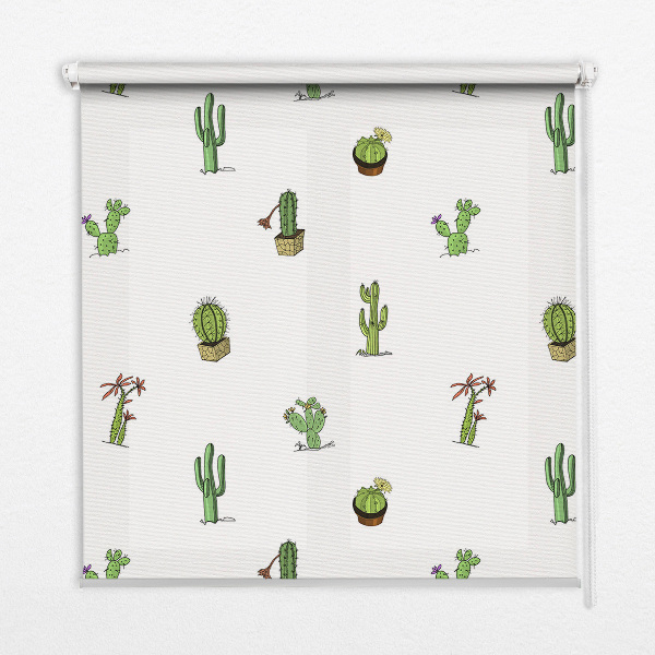 Stoffen rolgordijn met cactussen