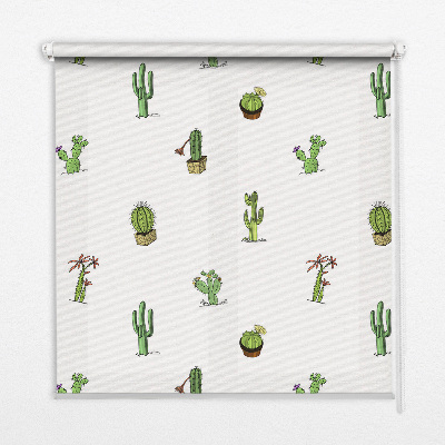 Stoffen rolgordijn met cactussen
