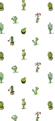 Stoffen rolgordijn met cactussen
