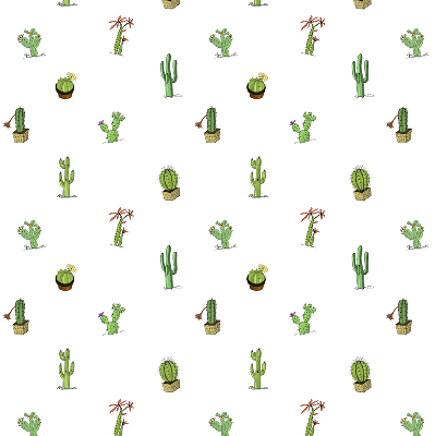 Stoffen rolgordijn met cactussen