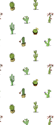 Stoffen rolgordijn met cactussen