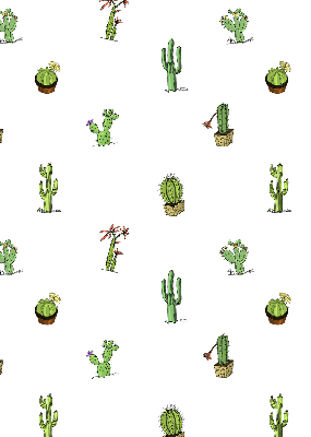 Stoffen rolgordijn met cactussen